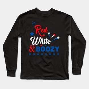 Red White And Boozy 4th Of July Long Sleeve T-Shirt